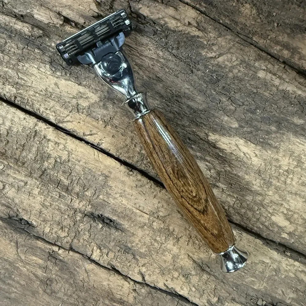 Imperium Shaving Handmade Zebrawood Luxury Razor - Fits Gillette Mache 3/Fusion
